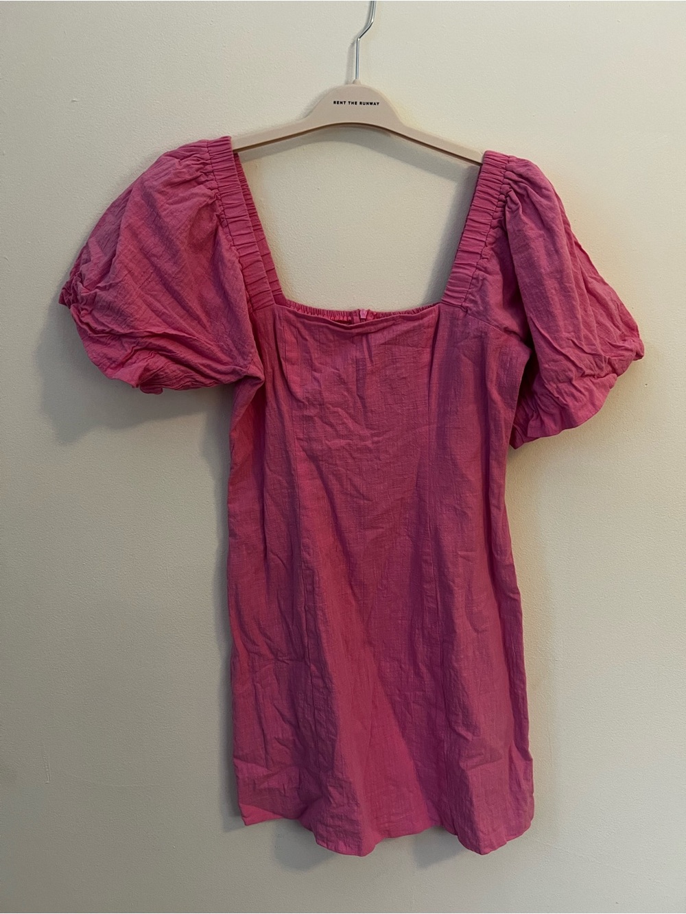 Pink Puff Sleeve Mini Dress - Unbranded
